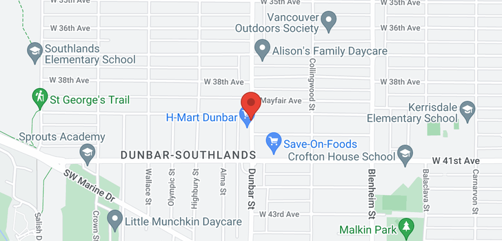 map of 202 3590 W 39TH AVENUE